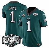 Men's Philadelphia Eagles #1 Jalen Hurts Green 2024 NFC East Champions With 3-Star C Patch F.U.S.E. Vapor Untouchable Limited Stitched Jersey,baseball caps,new era cap wholesale,wholesale hats